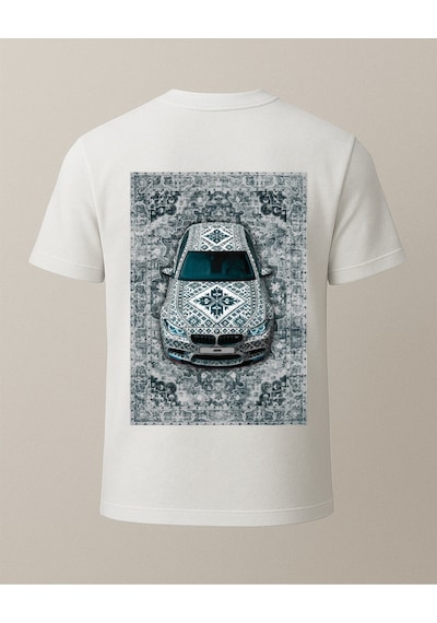 Etnik F10x Baskılı T-shirt Beyaz