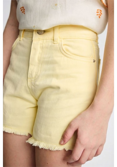Defacto Gabardin Şort Kız Çocuk H1514a826hsyl127 Sarı-yl127