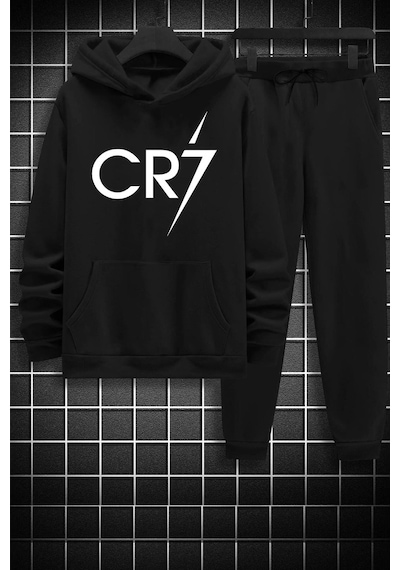 Uyguntarz Unisex Cr7 Eşofman Takımı Siyah