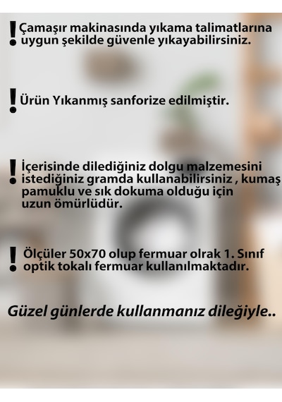 5'li Beyaz Yastık Iç Astarı, 50x70 Yastık Mitili, Pamuklu Yastık Şiltesi, Fermuarlı Yastık Kılıfı