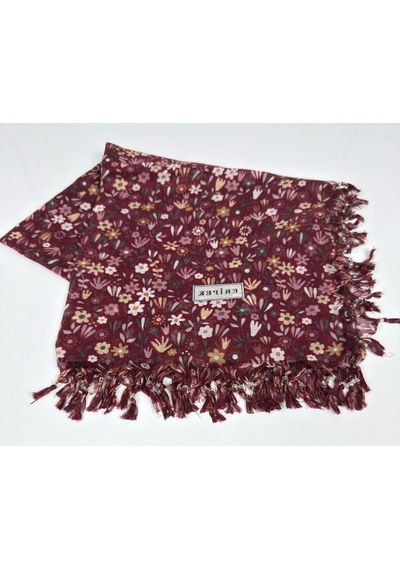 Eripek Sökme Boncuklu Tülbent 06569 Bordo-pembe