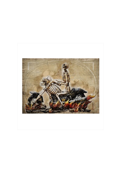 Bedeko Motorsikletli İskelet Modern Mdf Tablo 35 Cm X 50 Cm