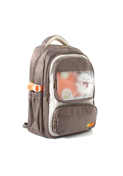 Ventis Qualty Okul Çantası Su Geçirmez Klinkır Kumaş Unisex Sırt Çantası Model 1g Vizon Beyaz