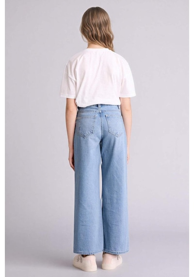 Defacto Straıght Wıde Jean Pantolon Kız Çocuk G4654a826smnm39 Mavi-nm39