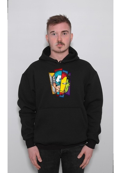 Marvel Süper Kahramanlar Sweatshirt Unisex Kapüşonlu Hoodie 001