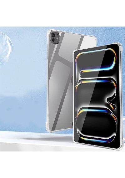 Apple Uyumlu iPad  Pro 13 2024 Kılıf Zore Tablet Nitro Anti Shock Silikon Kapak-şeffaf Tablet Kılıfı