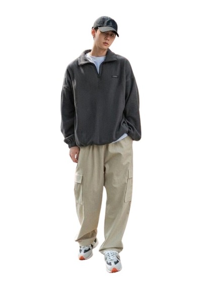 Genius Store Genıus Store Erkek Polar Oversize Sweatshirt Füme