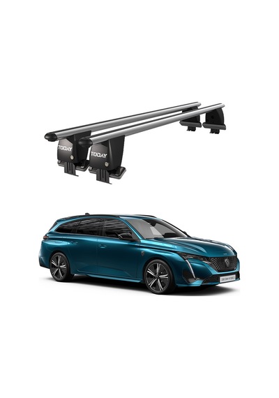 Royal Peugeot 308 Station Wagon 2021 Ve Sonrası Uyumlu Gri Kilitli Ara Atkı Port Bagaj Tavan Barı