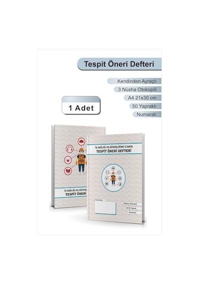 İsg Defteri, İş Sağlığı Ve Güvenliği Tespit Ve Öneri Defteri , A4 Boyutunda , 50 Yaprak