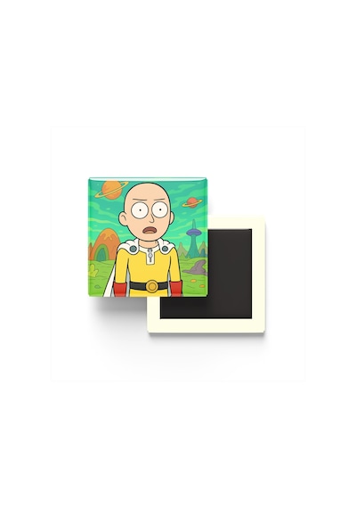 Saitama - 9x9 Cm Baskılı Kare Buzdolap Magneti