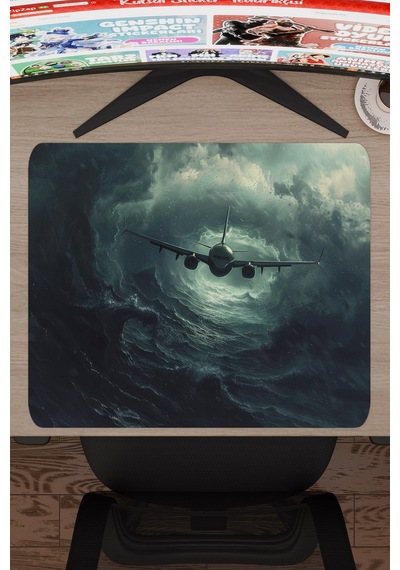 Airplane Uçak Kaymaz Dikişli Kauçuk Oyuncu Mousepad V2 - 48x40 Xl Gaming Mouse Pad Fare Altlığı