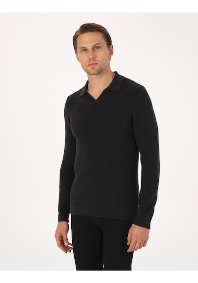 Pierre Cardin Erkek Antrasit Melanj Kazak /triko 50315754-vr081 Antrasit Melanj