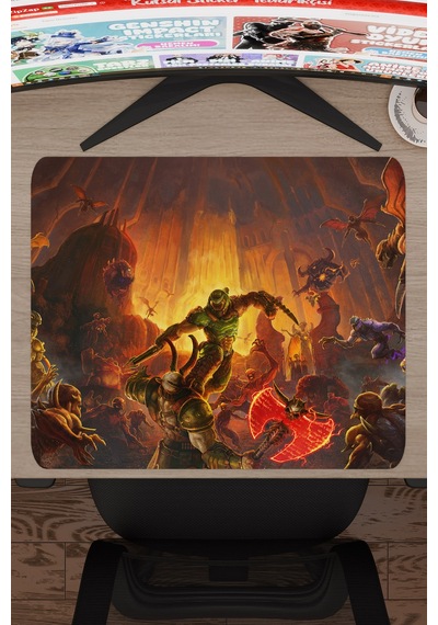 Doom Kaymaz Dikişli Kauçuk Oyuncu Mousepad V2 - 48x40 Xl Gaming Mouse Pad Fare Altlığı