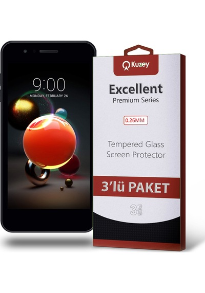 LG K8 ile Uyumlu Kırılmaz Temperli Ekran Koruyucu Cam Ekonomik 3'lü Paket