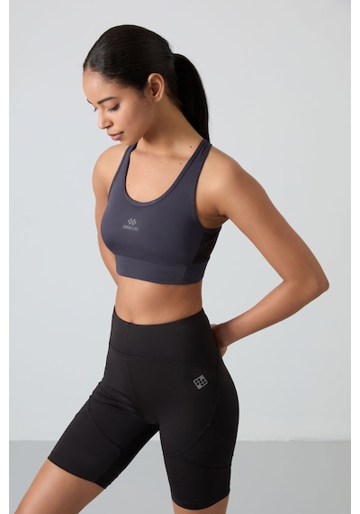 Tommylife Slim Fit U Yaka 2li Paket Petrol-antrasit Kadın Spor Büstiyer - 97121 Antrasit