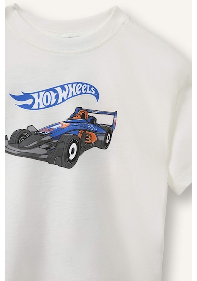 Defacto %100 Pamuk Hot Wheels Regular Fıt Kısa Kollu Tişört Erkek Bebek H4766a526smer105 Ekru-er105