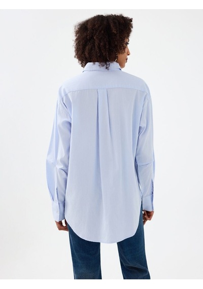 Loft Loose Fit Kadın Gömlek U.kol Lf2040473 Q1.v1 Mavi