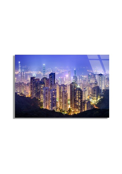 Gece Metropol - Cam Tablo - Deg1348 125 X 80 Cm