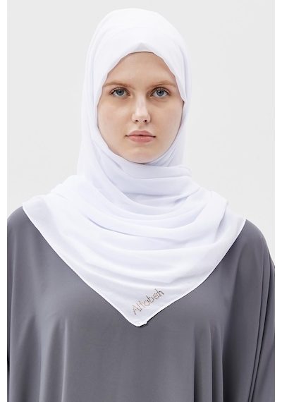 Altobeh Düz Şifon Şal Beyaz