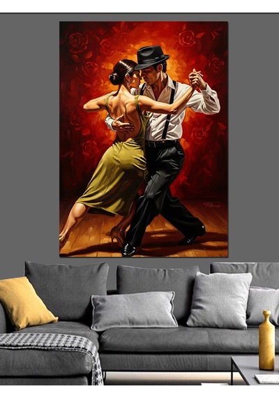 Aşkın Dansı Tango Portresi Dekoratif Kanvas - Mdf Ahşap Tablo