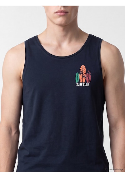 Lcw Swımwear Lacivert Bisiklet Yaka Erkek Kolsuz Tişört