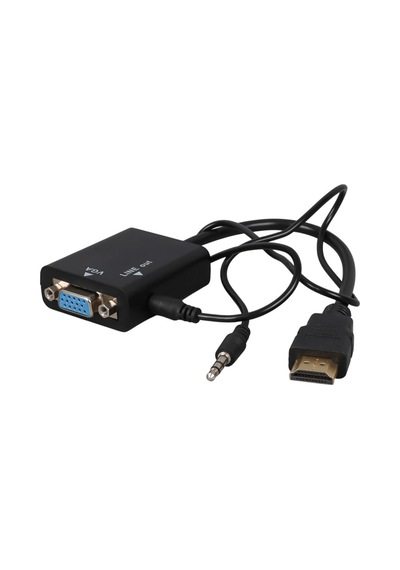 Powermaster Pm-32015 Siyah 3.5mm Ses Destekli Hdmı To Vga+audio Dönüştürücü Adaptör