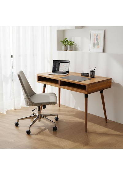 Mobenta Slot Desk Masif Çalışma & Laptop Masası, 2 Gözlü Depolama - 120 Cm, Tk Ahşap