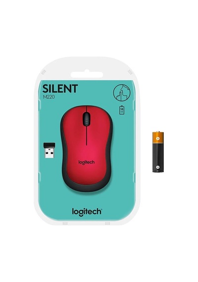 Logitech M220 Kablosuz Silent Mouse Kırmızı