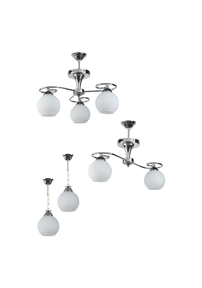 Ömür Avize Avizeseti Modern Füme Komple Set Avize Tekli Ikili Üçlü Avize Beyaz