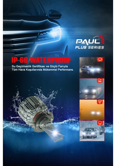 Paul Plus H7 18.000 Lümen Güç Şimşek Etkili Odaklı Ufuk Çizgili