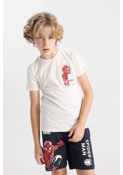 Defacto Erkek Çocuk Marvel Spiderman Kısa Kollu Şortlu Pijama Takımı C2849a824smer103 Ekru Defacto Erkek Çocuk Marvel Spiderman Kısa Kollu Şortlu Pijama Takımı C2849a824smer103 Ekru