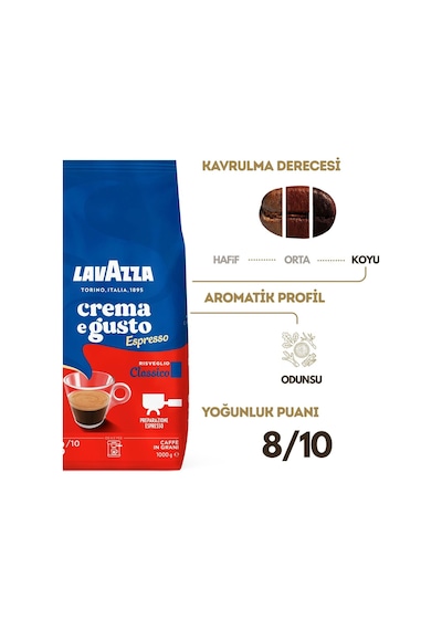 Crema E Gusto, Espresso Barista Gran Crema Çekirdek Kahve 1 Kg 2'li Paket