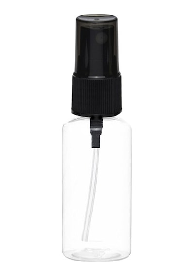 100 Adet - 30ml Plastik Mini Boş Şeffaf Pet Sprey Şişe - Siyah Sprey Başlık