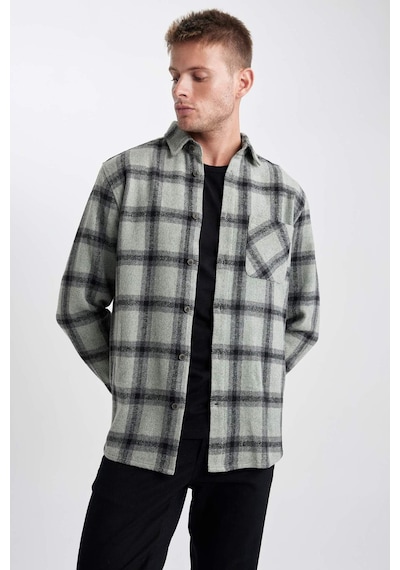 DeFacto   Regular Fit Kareli Oduncu Uzun Kollu Gömlek A5517AX23AUGN1102