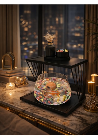 Işıklı Betta Akvaryum & Fanusu Modern Tasarım Led Aydınlatmalı Modern Temalı