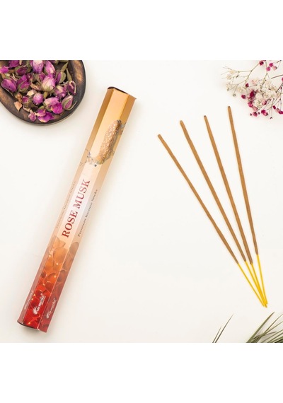 Aromatika Gül & Musk Aromalı Premium Çubuk Tütsü:
