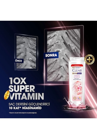 Clear Women Kepeğe Karşı Etkili Şampuan Yumuşak Ve Parlak 600 Ml X3