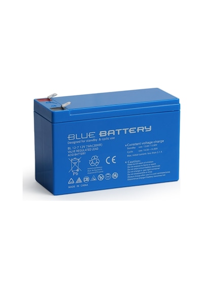 Blue Battery 12 Volt 7 Amper Bakımsız Kuru Akü Ups Aküsü