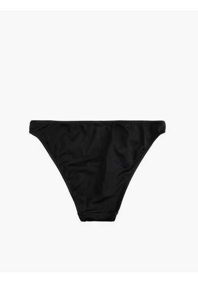 Koton Astarlı Parlak Yüksek Bel Bikini Altı Siyah 5sak00146mm Siyah
