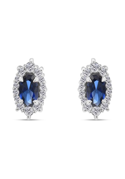 0.70 Karat Safir Pırlanta Küpe - Hrd Sertifikalı