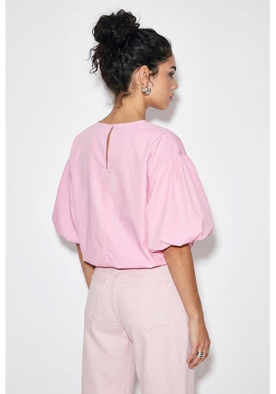 Shade Kadın Bisiklet Yaka Poplin Balon Bluz Db261004 60286231 - Pembe