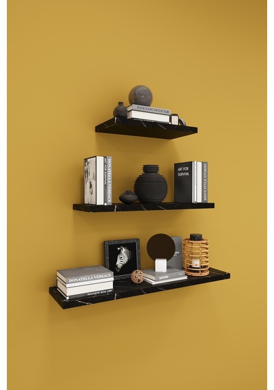 Asra Trend Modern 3'lü Uçan Raf Çok Amaçlı Duvar Rafı Organizer %100 Mdf Kitaplık Mutfak Banyo Rafı Drf05 Royal