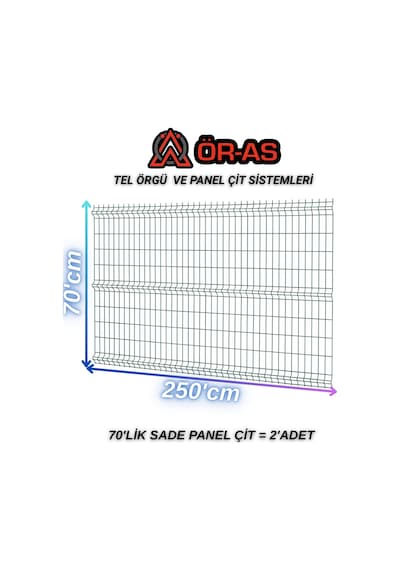 Yeşil Bahçe Teli Panel Çit 70 Cm X 250 Cm 2-adet