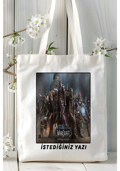 Art Hediye World Of Warcraft Oyun Baskılı Omuz Çanta Kişiye Özel Model 1 Çok Renkli