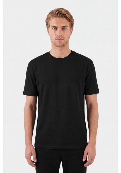 Buratti Pamuklu Relaxed Fit Bisiklet Yaka Basic T Shirt Erkek T Shirt 5905884 Siyah