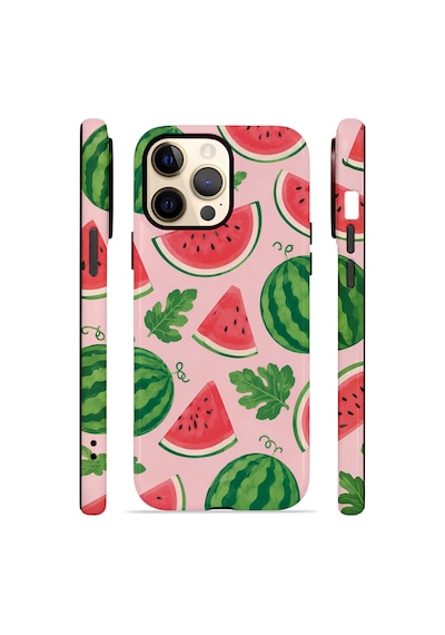 Apple iPhone Uyumlu 12 Pro Max Vorian Çift Katmanlı Kılıf Watermelon Garden Party