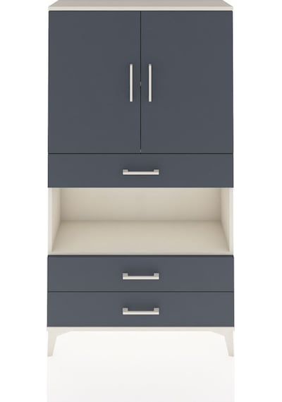 Arges Dolap 3 Raflı 3 Çekmeceli 2 Kapaklı 88x30x163 Aytaşı-antrasit Aytası