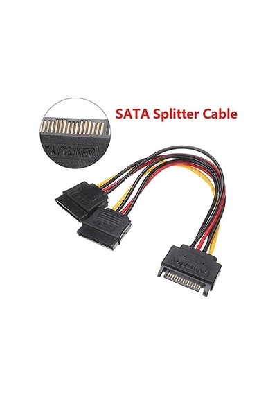 4426 Sata 15 Pin Dişi Erkek 2 Port Çoklayıcı Kablo Splitter Hdd Bağlantı Kablosu Diğer