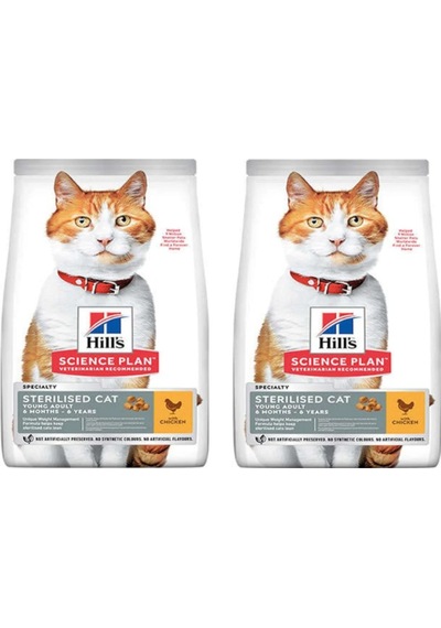 Hill's Sterilised Tavuklu Kısırlaştırılmış Yetişkin Kedi Maması 2 x 3 KG
