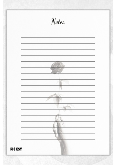 A5 Çizgili Çiçek Bloknot Çizgili Defter - 50 Yaprak - Notepad - Not Defteri - Not Kağıdı Beyaz Beyaz